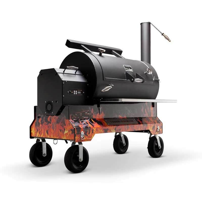 Yoder Smokers YS1500 Competition Cart Magnetic Wrap - Orange Flames Outdoor Grill Accessories 12030172