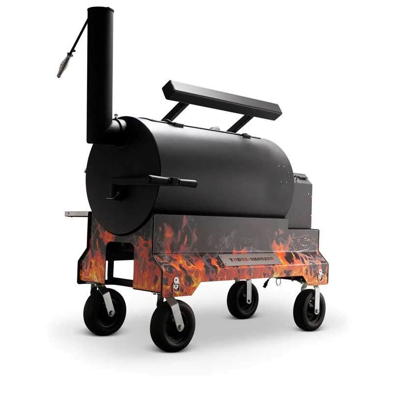 Yoder Smokers YS1500 Competition Cart Magnetic Wrap - Orange Flames Outdoor Grill Accessories 12030172