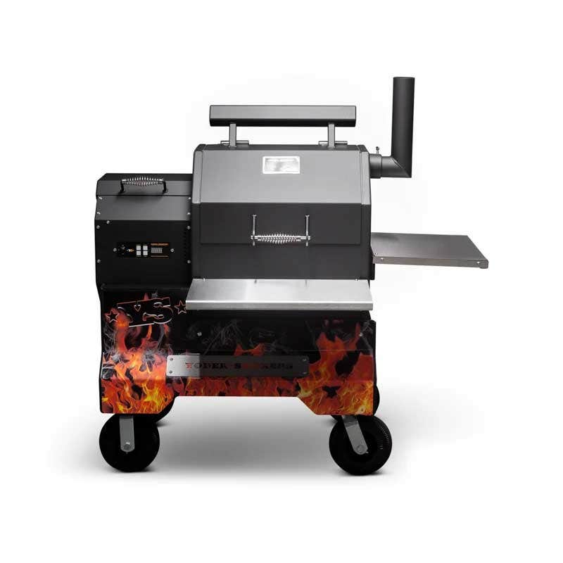 Yoder Smokers YS480 Competition Cart Magnetic Wrap - Orange Flames Outdoor Grill Accessories 12030169