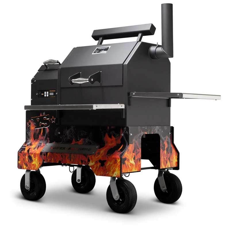 Yoder Smokers YS480 Competition Cart Magnetic Wrap - Orange Flames Outdoor Grill Accessories 12030169