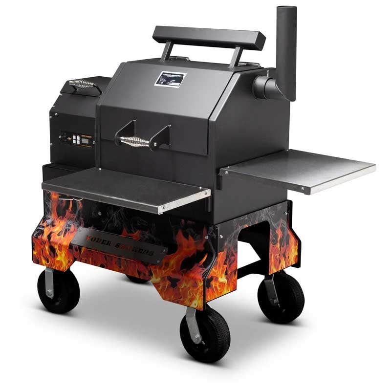 Yoder Smokers YS480 Competition Cart Magnetic Wrap - Orange Flames Outdoor Grill Accessories 12030169