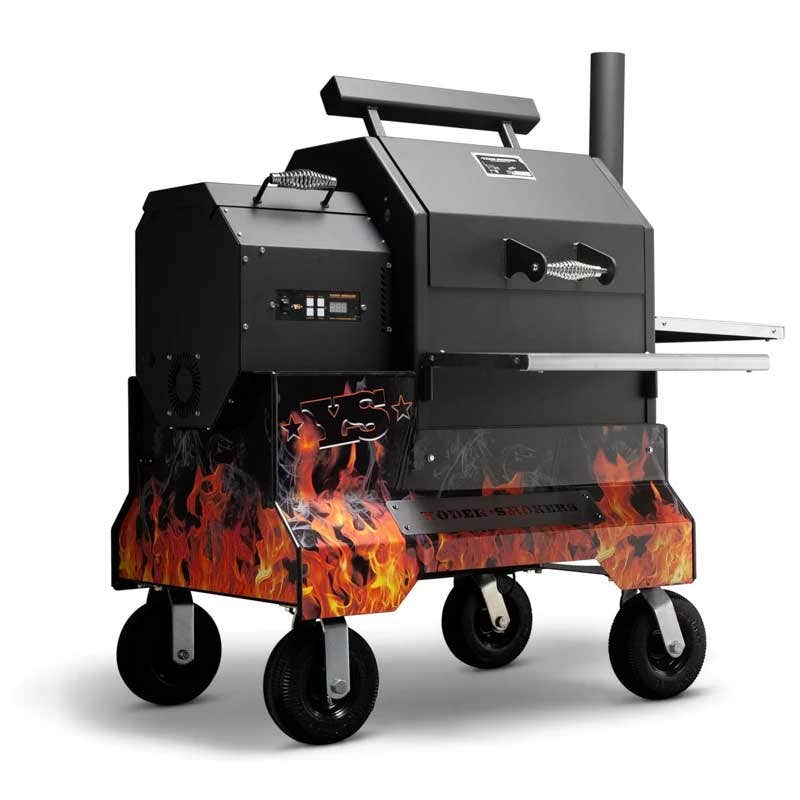 Yoder Smokers YS480 Competition Cart Magnetic Wrap - Orange Flames Outdoor Grill Accessories 12030169
