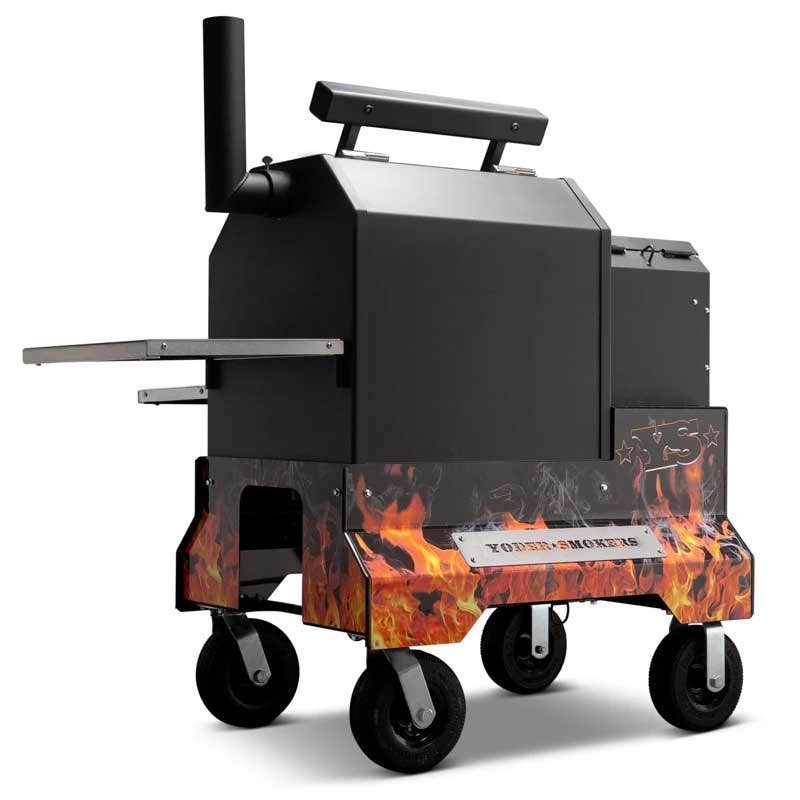 Yoder Smokers YS480 Competition Cart Magnetic Wrap - Orange Flames Outdoor Grill Accessories 12030169