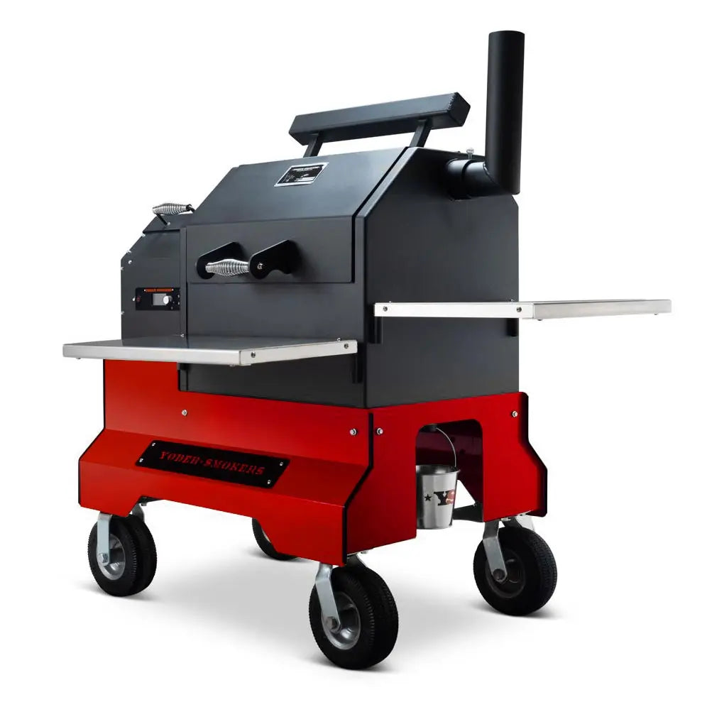 Yoder Smokers YS480s Pellet Grill on Competition Cart Outdoor Grills Red / Wire Shelves / 8