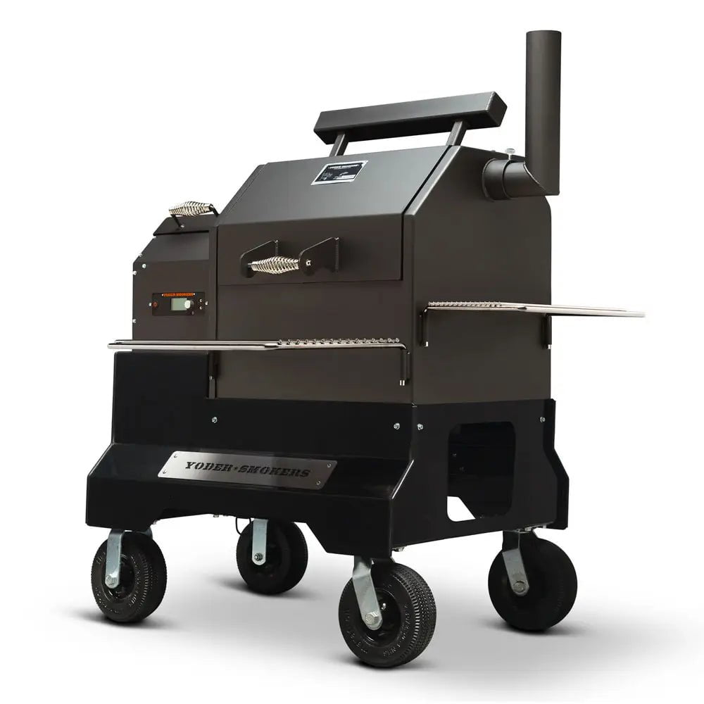 Yoder Smokers YS480s Pellet Grill on Competition Cart with Storage Drawer Outdoor Grill Black / Wire Shelves / 8" 12045909