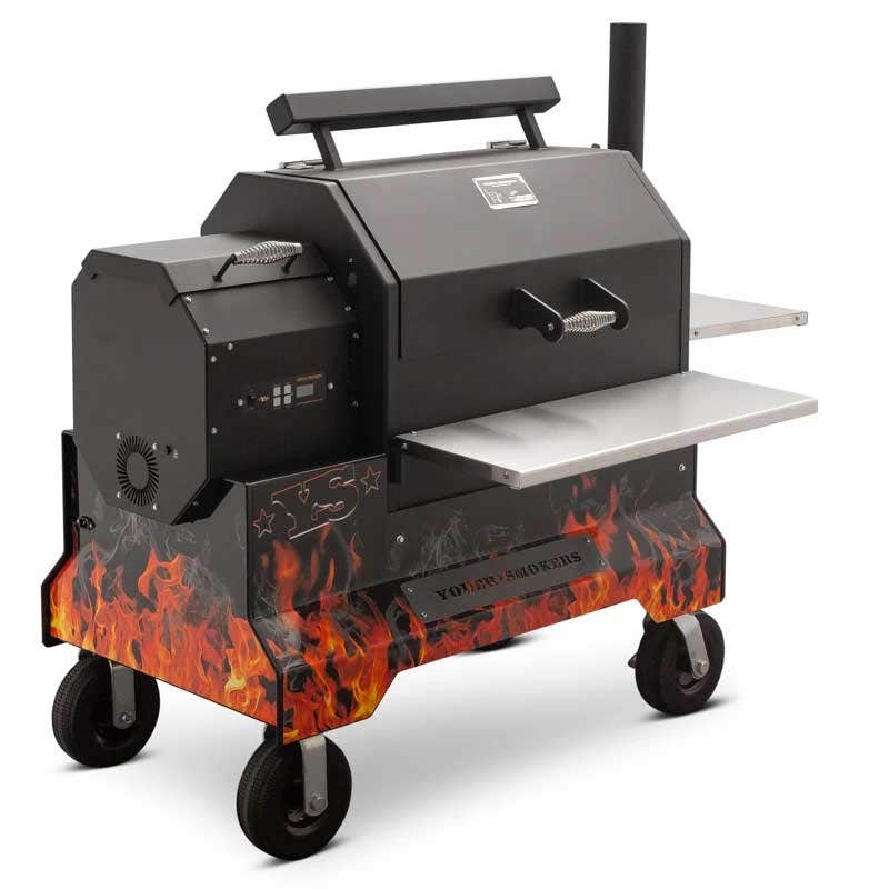 Yoder Smokers YS640 Competition Cart Magnetic Wrap - Orange Flames Outdoor Grill Accessories 12029840