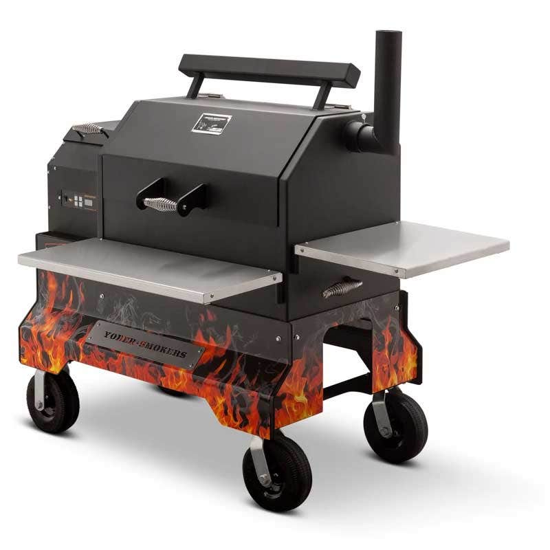Yoder Smokers YS640 Competition Cart Magnetic Wrap - Orange Flames Outdoor Grill Accessories 12029840