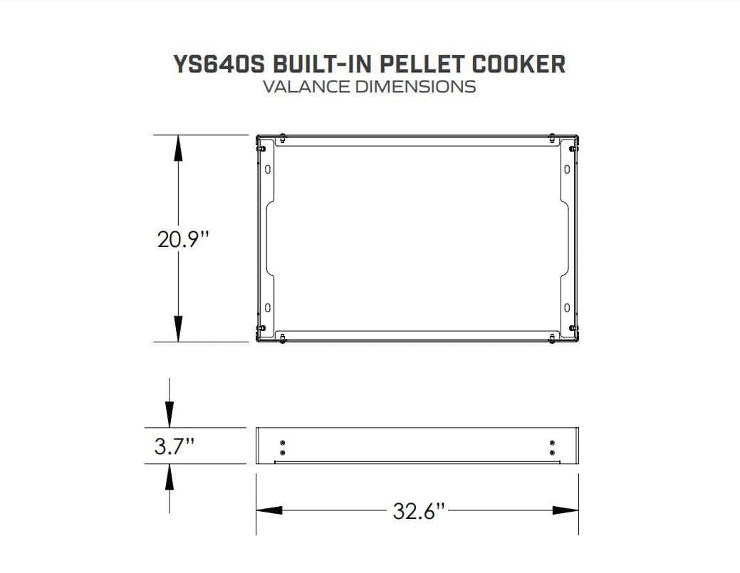 Yoder Smokers YS640S Built-In Valance Kit, Includes Gravity Drain Assembly 12046505
