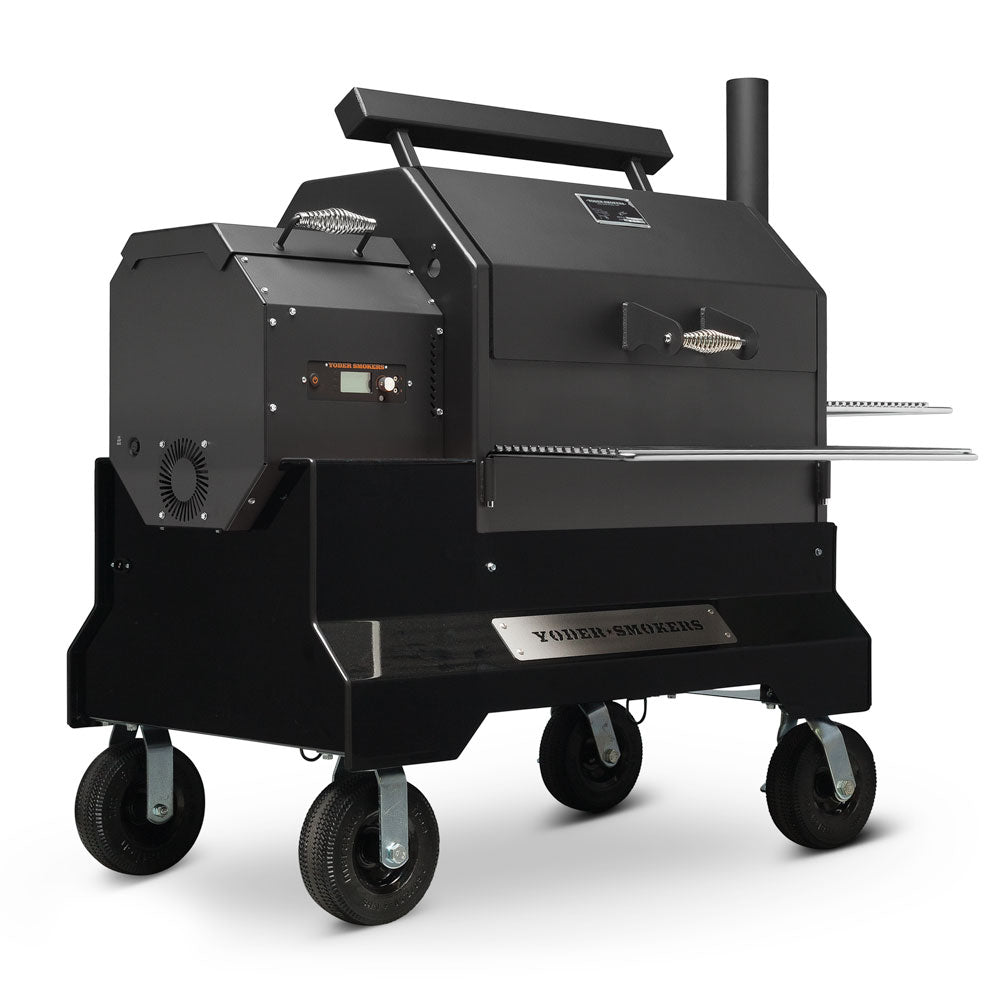 Yoder Smokers YS640s Pellet Grill on Competition Cart Black / Wire Shelves / 8