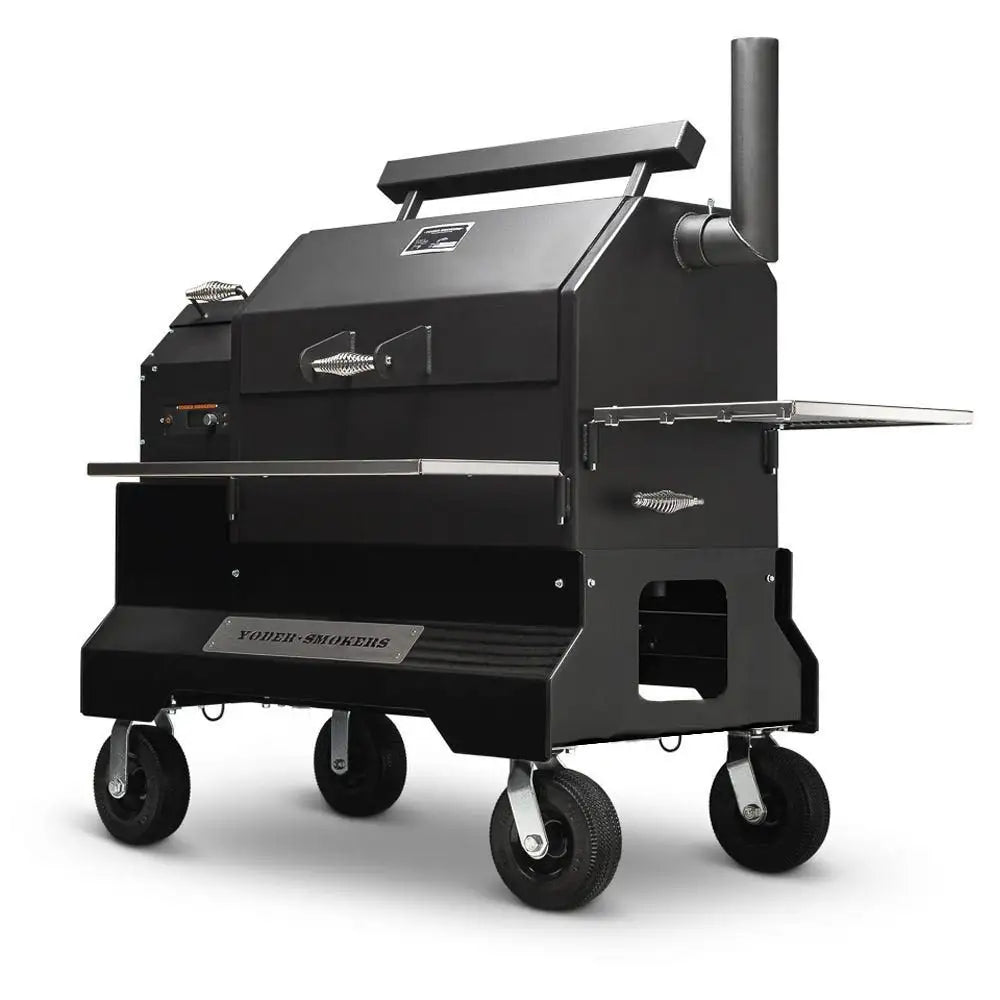 Yoder Smokers YS640s Pellet Grill on Competition Cart Outdoor Grills Black / Wire Shelves / 8" 12030337