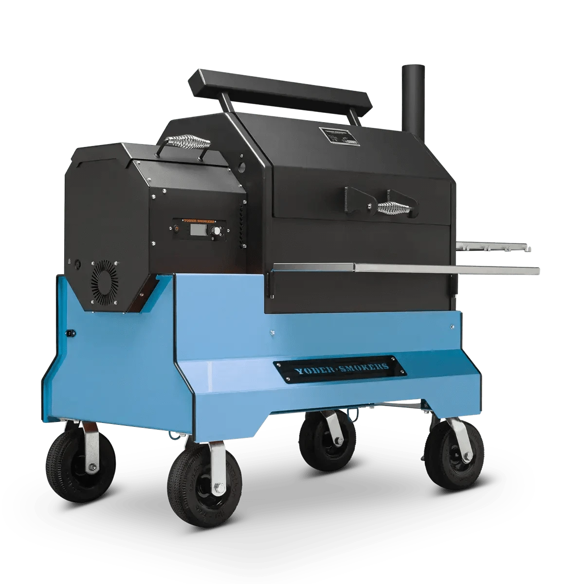Yoder Smokers YS640s Pellet Grill on Competition Cart Limited Edition Colors Outdoor Grills Cerulean Blue 12034648