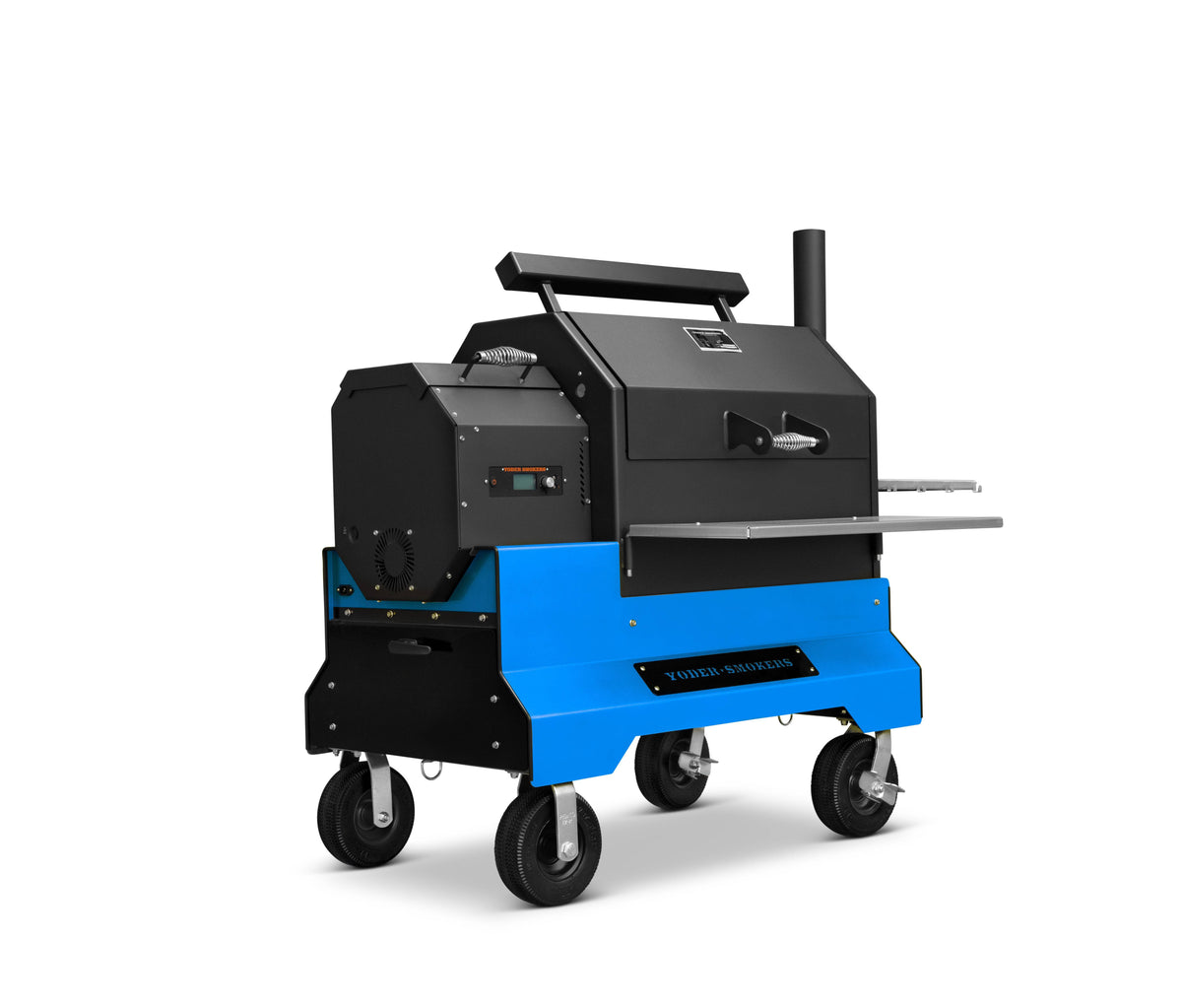 Yoder Smokers YS640s Pellet Grill on Competition Cart Limited Edition Colors Outdoor Grills Cerulean Blue 12034648