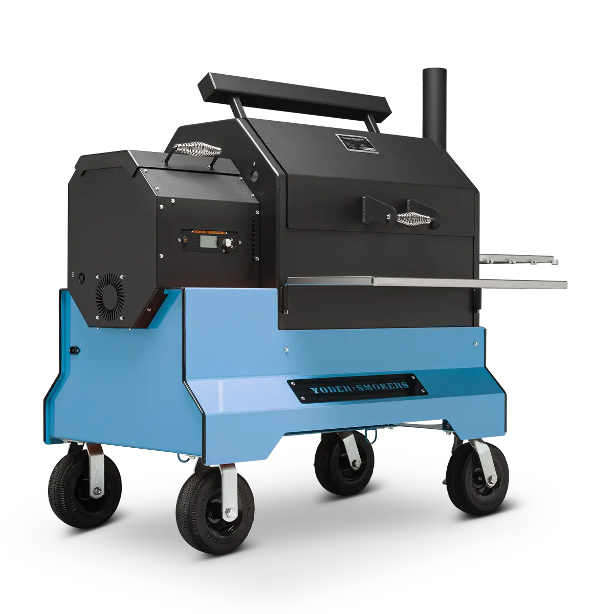 Yoder Smokers YS640s Pellet Grill on Competition Cart Limited Edition Colors Outdoor Grills Cerulean Blue 12034648