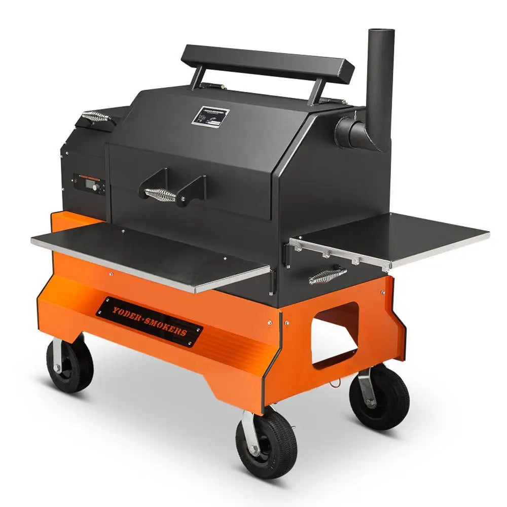 Yoder Smokers YS640s Pellet Grill on Competition Cart Outdoor Grills Orange / Wire Shelves / 8