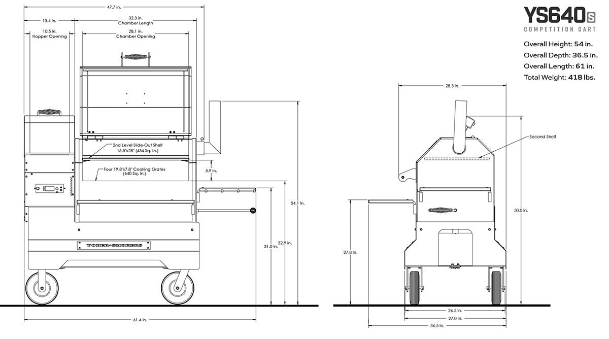 Yoder Smokers YS640s Pellet Grill on Competition Cart Outdoor Grills