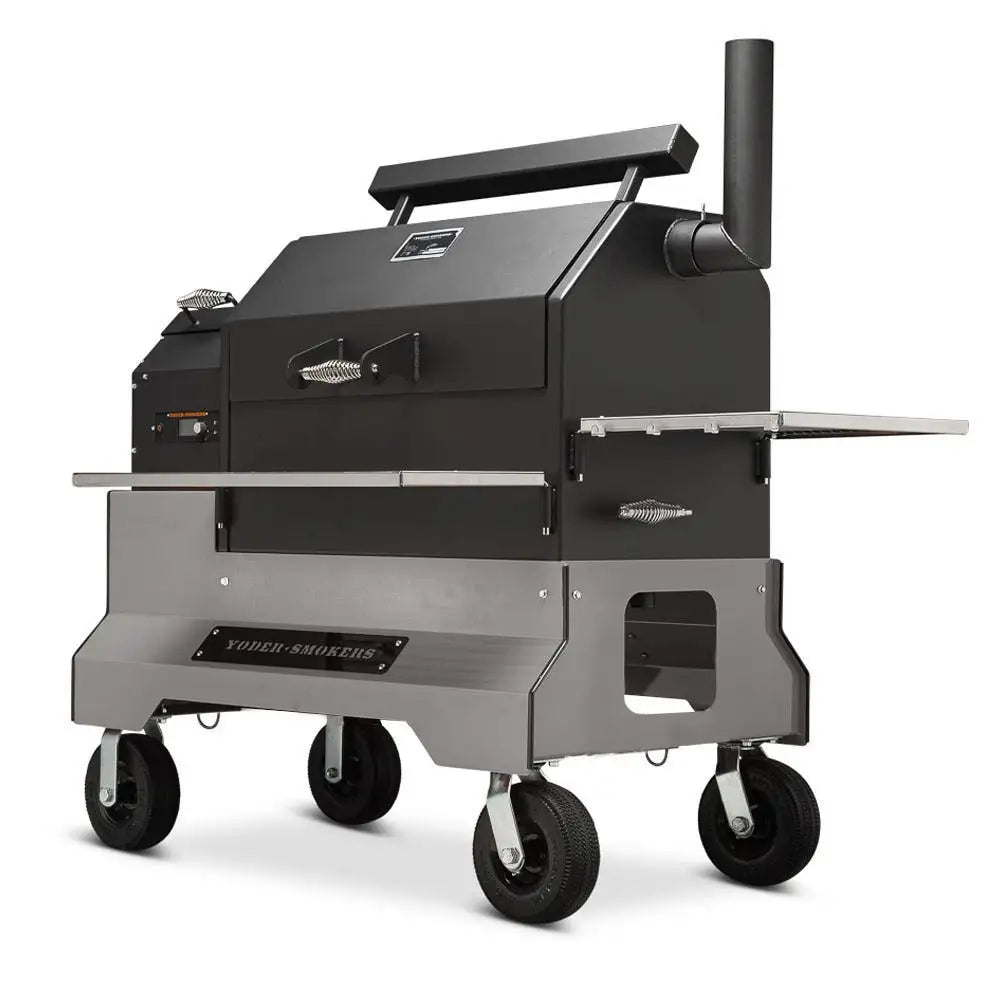 Yoder Smokers YS640s Pellet Grill on Competition Cart Outdoor Grills Silver / Wire Shelves / 8