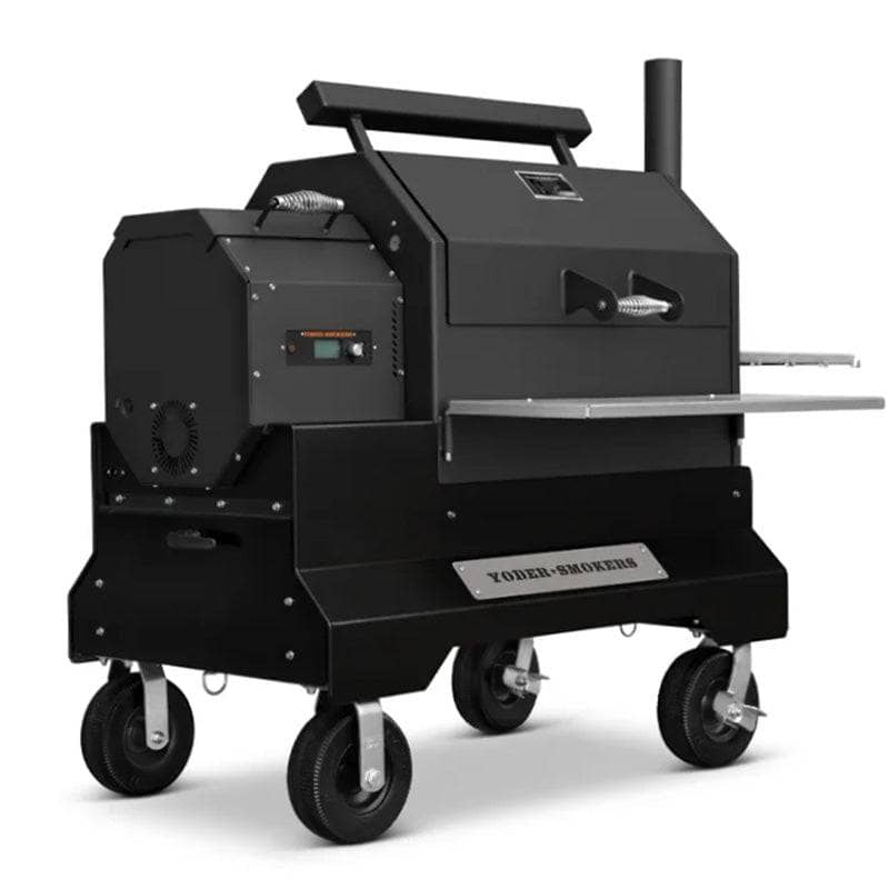 Yoder Smokers YS640s Pellet Grill on Competition Cart with Storage Drawer Outdoor Grill Black / Wire Shelves / 8