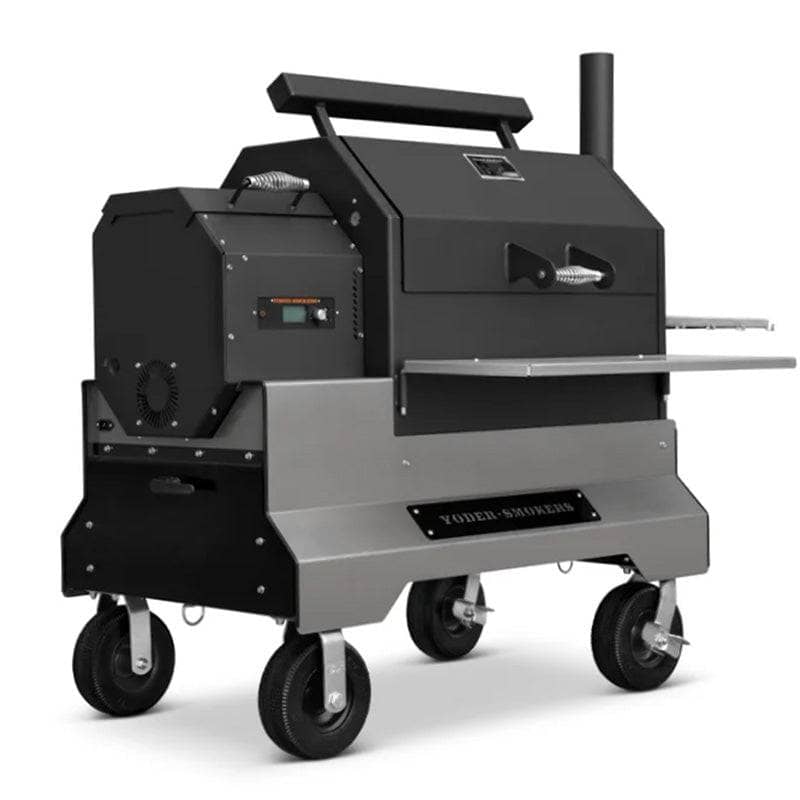 Yoder Smokers YS640s Pellet Grill on Competition Cart with Storage Drawer Outdoor Grill Silver / Wire Shelves / 8