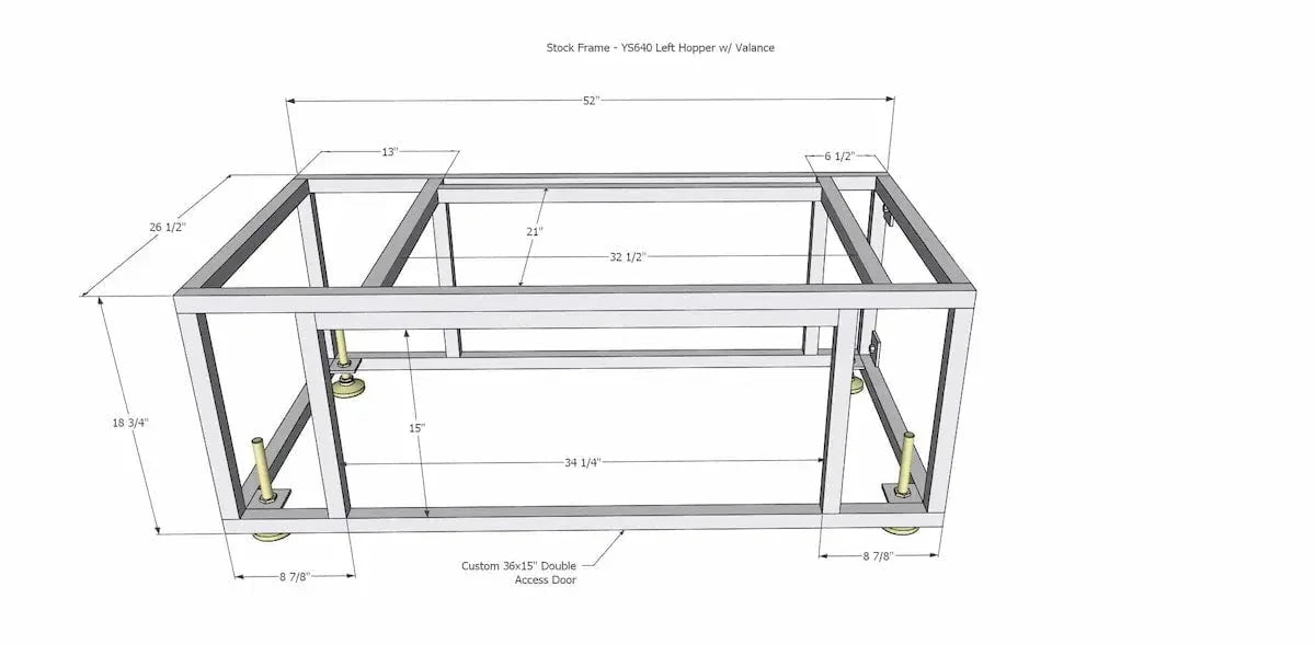 YS640 Built-In LH Frame & Doors Only Carts & Islands 12049759