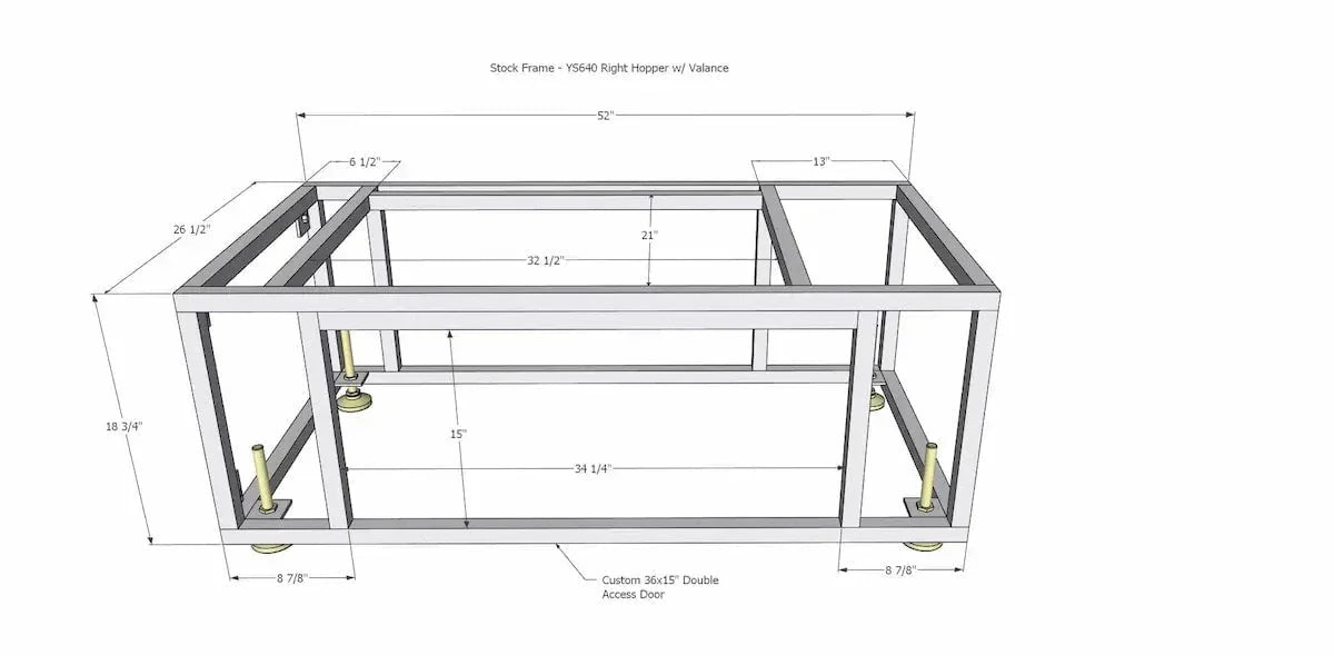 YS640 Built-In RH Frame & Doors Only Carts & Islands 12049971